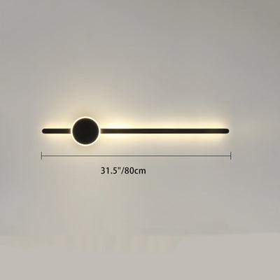 Modern Minimalist Long Strip Aluminum Acrylic LED Wall Sconce Lamp For Bedroom