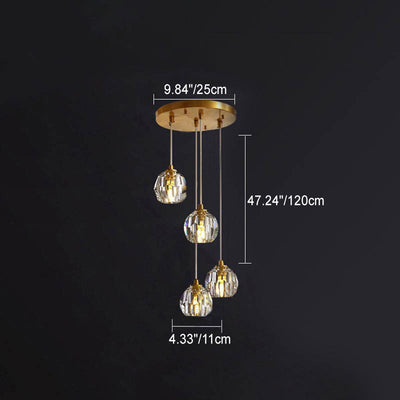 Moderne Luxus Runde Kugel Eisen Kristall 1/3/4/5 Licht Kronleuchter Für Schlafzimmer 