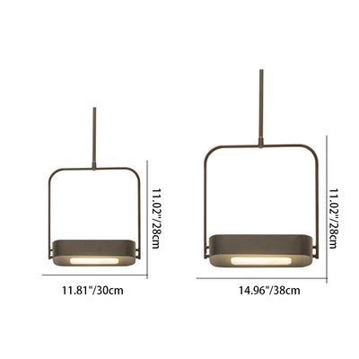 Moderne minimalistische rechteckige LED-Pendelleuchte aus Metallglas für Schlafzimmer 