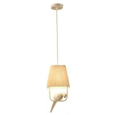 Contemporary Scandinavian Rectangle Linen Metal 1/2/3 Light Chandelier Island Light For Dining Room