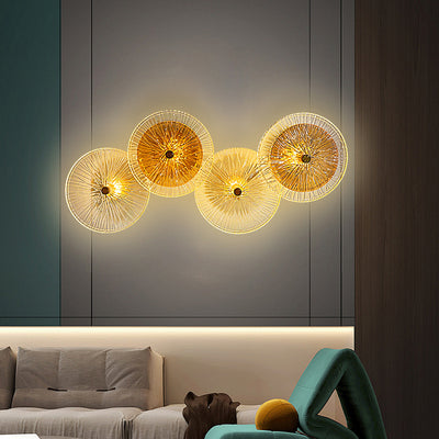 Moderne Luxus Runde Eisen Glas LED Wand Leuchte Lampe Für Wohnzimmer 