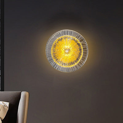 Moderne Luxus Runde Eisen Glas LED Wand Leuchte Lampe Für Wohnzimmer 