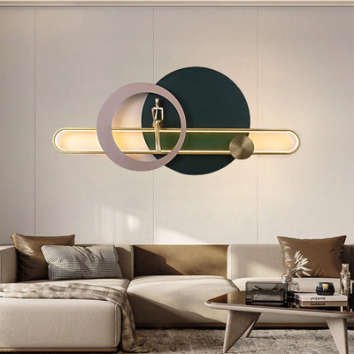 Contemporary Creative Round Iron Silicone Strip Acrylic LED Wall Sconce Lamp For Living Room