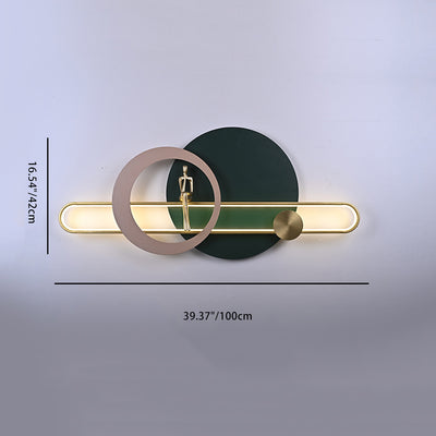 Contemporary Creative Round Iron Silicone Strip Acrylic LED Wall Sconce Lamp For Living Room