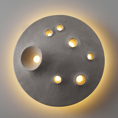 Contemporary Creative Moon Round Concrete LED Wall Sconce Lamp For Outdoor Patio