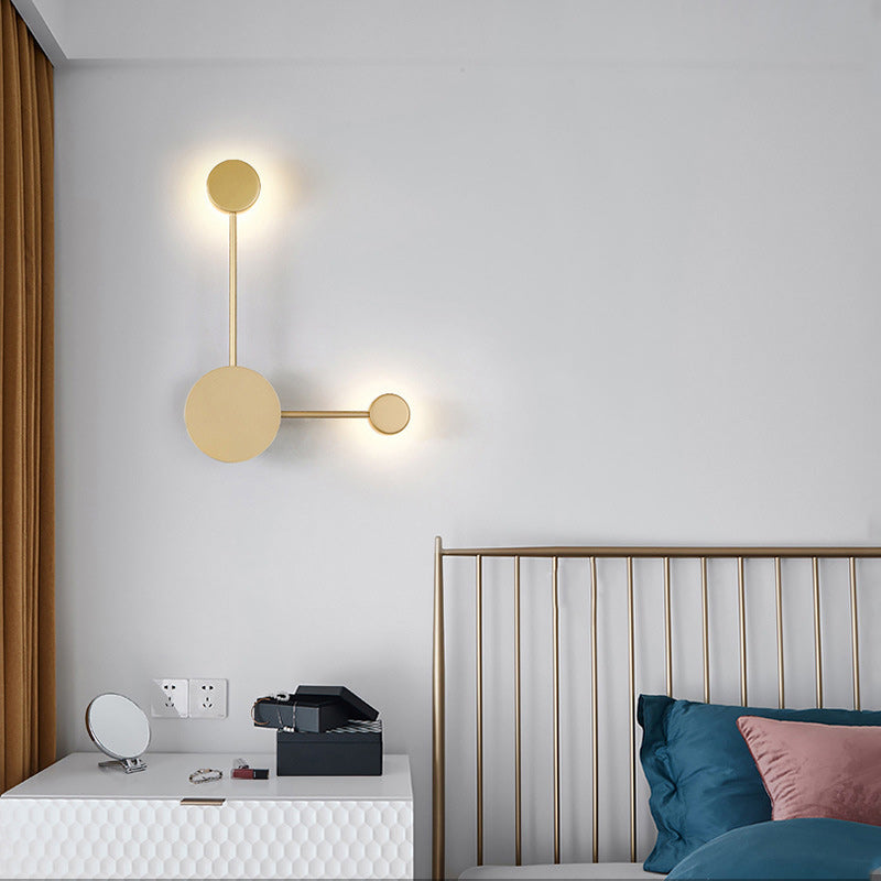 Moderne minimalistische North Star Runde Eisen Acryl LED Wandleuchte Lampe für Schlafzimmer 