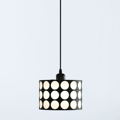 Contemporary Scandinavian Cylinder Iron Fabric 1-Light Pendant Light For Bedroom