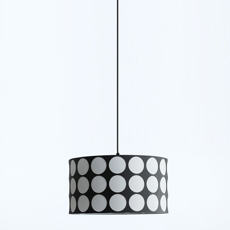 Contemporary Scandinavian Cylinder Iron Fabric 1-Light Pendant Light For Bedroom