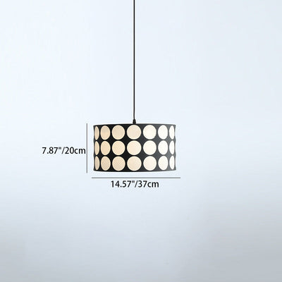 Contemporary Scandinavian Cylinder Iron Fabric 1-Light Pendant Light For Bedroom