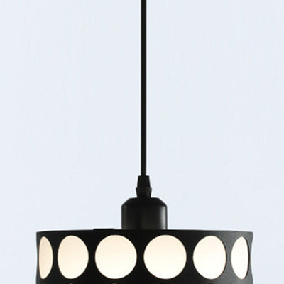 Contemporary Scandinavian Cylinder Iron Fabric 1-Light Pendant Light For Bedroom