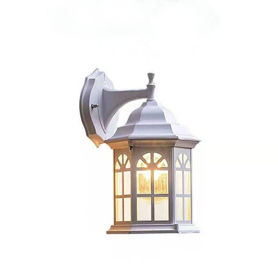 Traditional Rustic Waterproof Cylinder Aluminum Glass 1-Light Wall Sconce Lamp For Outdoor Patio