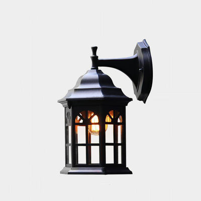 Traditional Rustic Waterproof Cylinder Aluminum Glass 1-Light Wall Sconce Lamp For Outdoor Patio