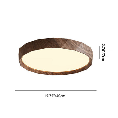 Traditional Japanese Round Iron Acrylic LED Flush Mount Ceiling Light For Bedroom