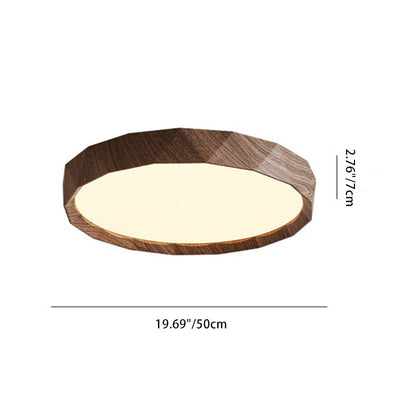 Traditional Japanese Round Iron Acrylic LED Flush Mount Ceiling Light For Bedroom