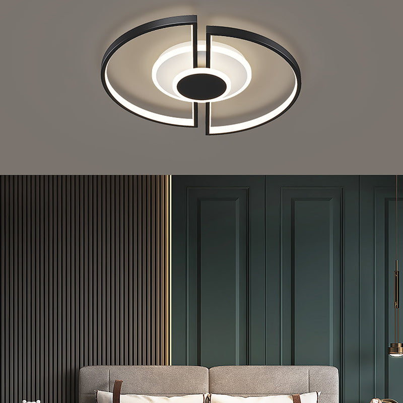 Contemporary Scandinavian Square Iron Acrylic LED Flush Mount Ceiling Light For Bedroom