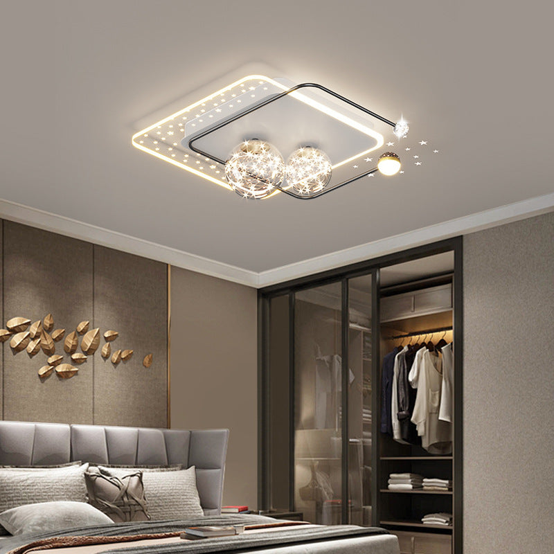 Contemporary Creative Star Round Iron Acrylic LED Flush Mount Ceiling Light For Bedroom