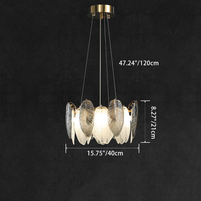 Moderne Luxus Feder Runde Eisen Glas 4/5/6/8 Licht Kronleuchter Für Wohnzimmer 