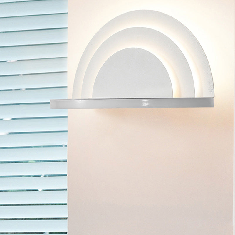 Modern Minimalist Semicircle Iron Acrylic LED Wall Sconce Lamp For Bedroom