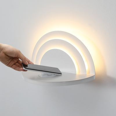 Modern Minimalist Semicircle Iron Acrylic LED Wall Sconce Lamp For Bedroom