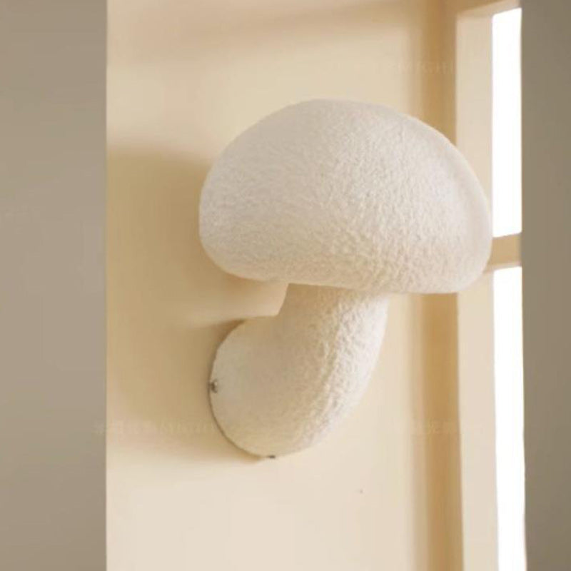 Contemporary Creative Mushroom Resin 1-Light Wall Sconce Lamp For Bedroom