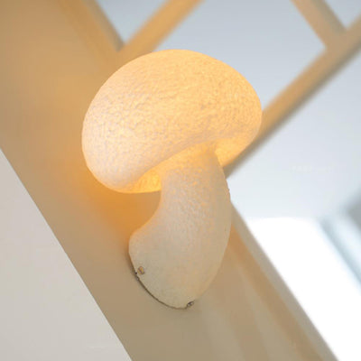 Contemporary Creative Mushroom Resin 1-Light Wall Sconce Lamp For Bedroom