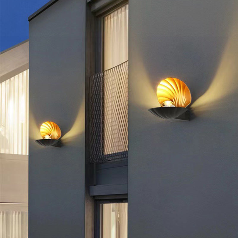 Contemporary Creative Waterproof Shell Aluminum Acrylic LED Wall Sconce Lamp For Outdoor Patio