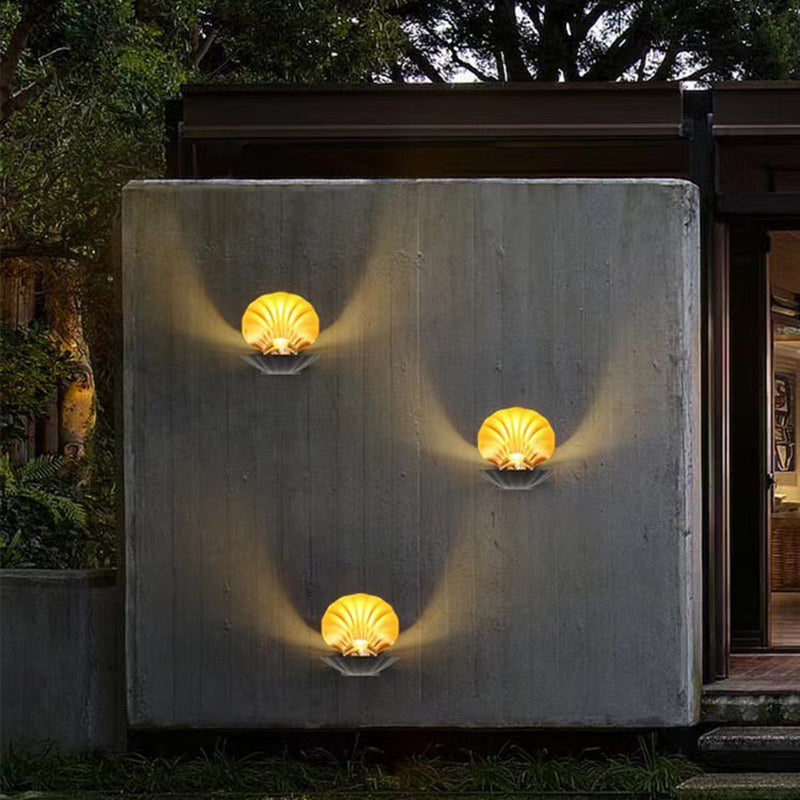 Contemporary Creative Waterproof Shell Aluminum Acrylic LED Wall Sconce Lamp For Outdoor Patio