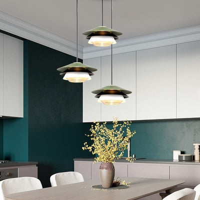 Contemporary Nordic Dome Iron Glass 1-Light Pendant Light For Living Room