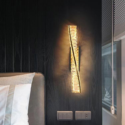 Modern Luxury Twisted Stainless Steel Crystal LED Wall Sconce Lamp For Living Room