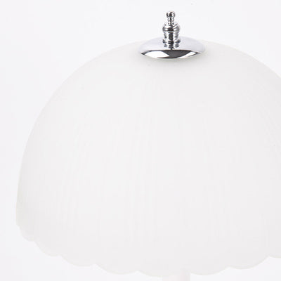 Traditional French Dome Glass Iron LED Table Lamp For Bedroom