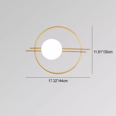 Zeitgenössische kreative Kreis Eisen Glas 1-Licht Wandleuchte Lampe für Schlafzimmer 