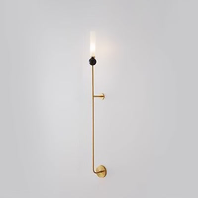 Contemporary Nordic Cylinder Copper Marble 1-Light Wall Sconce Lamp For Hallway