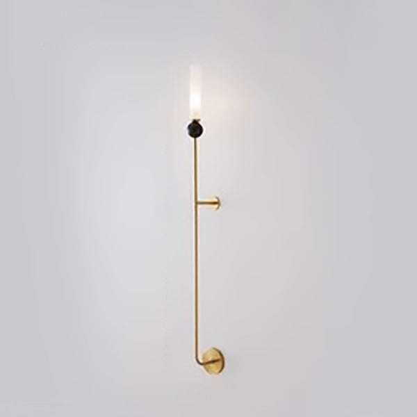 Contemporary Nordic Cylinder Copper Marble 1-Light Wall Sconce Lamp For Hallway