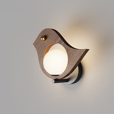 Zeitgenössische kreative Tier Massivholz Kunststoff LED Wandleuchte Lampe für Schlafzimmer 