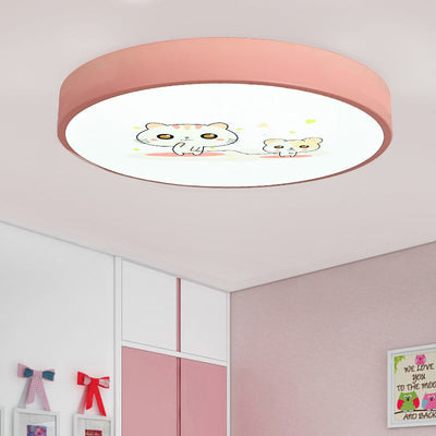 Moderne minimalistische Kinder Cartoon Runde Eisen Acryl LED Unterputz Deckenleuchte für Schlafzimmer 