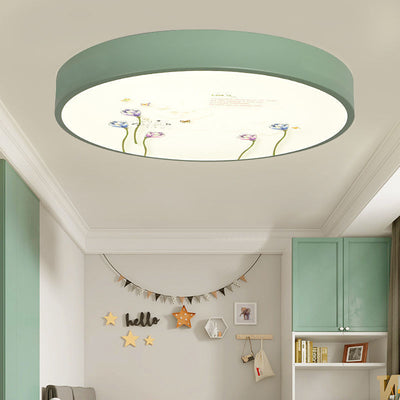 Moderne minimalistische Kinder Cartoon Runde Eisen Acryl LED Unterputz Deckenleuchte für Schlafzimmer 