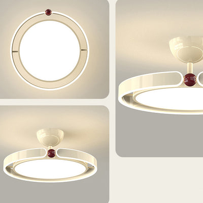 Moderne minimalistische runde Eisen Aluminium Acryl LED Semi-Flush Mount Deckenleuchte für Schlafzimmer 