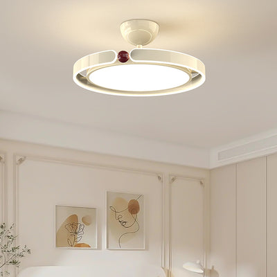 Moderne minimalistische runde Eisen Aluminium Acryl LED Semi-Flush Mount Deckenleuchte für Schlafzimmer 