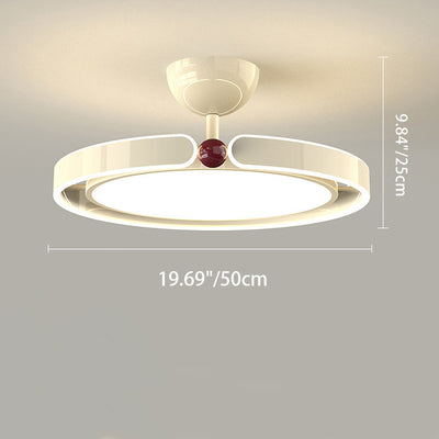 Moderne minimalistische runde Eisen Aluminium Acryl LED Semi-Flush Mount Deckenleuchte für Schlafzimmer 