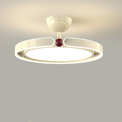 Moderne minimalistische runde Eisen Aluminium Acryl LED Semi-Flush Mount Deckenleuchte für Schlafzimmer 