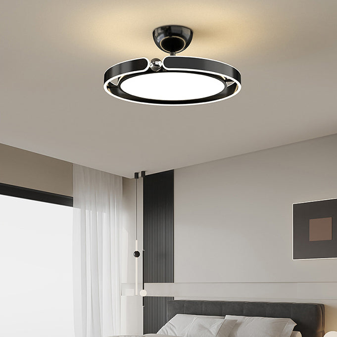 Moderne minimalistische runde Eisen Aluminium Acryl LED Semi-Flush Mount Deckenleuchte für Schlafzimmer 