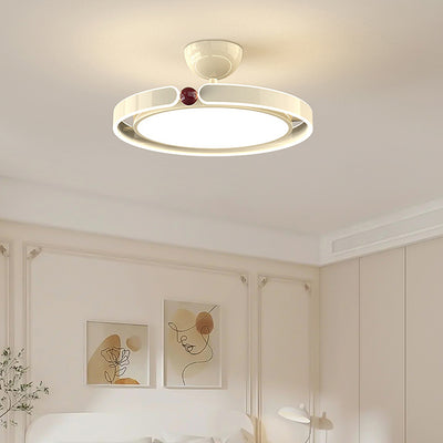 Moderne minimalistische runde Eisen Aluminium Acryl LED Semi-Flush Mount Deckenleuchte für Schlafzimmer 