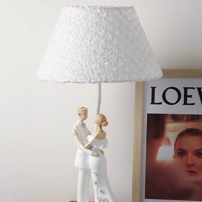 Modern Luxury Frustum Cone Resin 1-Light Table Lamp For Bedroom