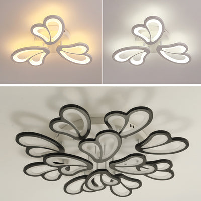 Contemporary Creative Love Round Iron Acrylic LED Semi-Flush Mount Ceiling Light For Living Room