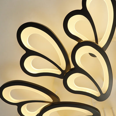 Contemporary Creative Love Round Iron Acrylic LED Semi-Flush Mount Ceiling Light For Living Room