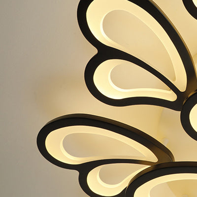 Contemporary Creative Love Round Iron Acrylic LED Semi-Flush Mount Ceiling Light For Living Room