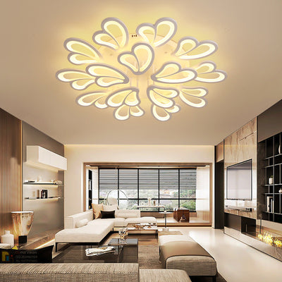 Contemporary Creative Love Round Iron Acrylic LED Semi-Flush Mount Ceiling Light For Living Room