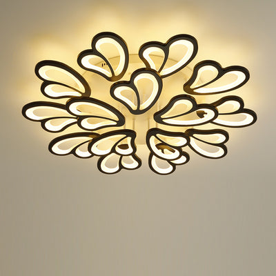 Contemporary Creative Love Round Iron Acrylic LED Semi-Flush Mount Ceiling Light For Living Room