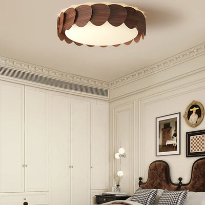 Modern Mid-Century Round Iron Acrylic LED Flush Mount Ceiling Light For Bedroom