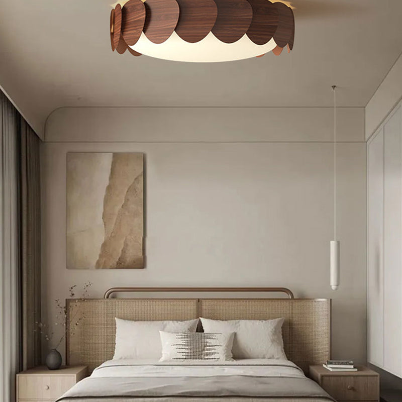 Modern Mid-Century Round Iron Acrylic LED Flush Mount Ceiling Light For Bedroom